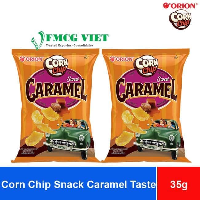 Orion Corn Chip Snack Caramel Taste 35g x 80 Bags wholesale product