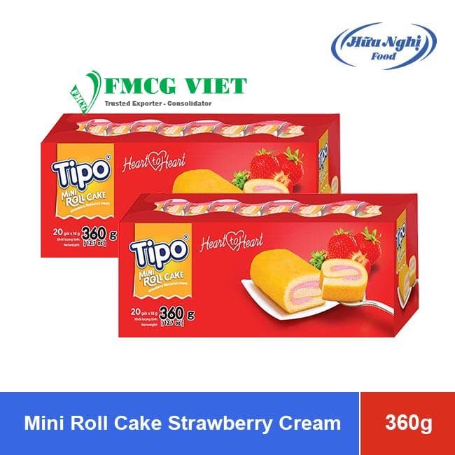 Tipo Mini Roll Cake Strawberry Cream 360g x 12 Boxes wholesale product