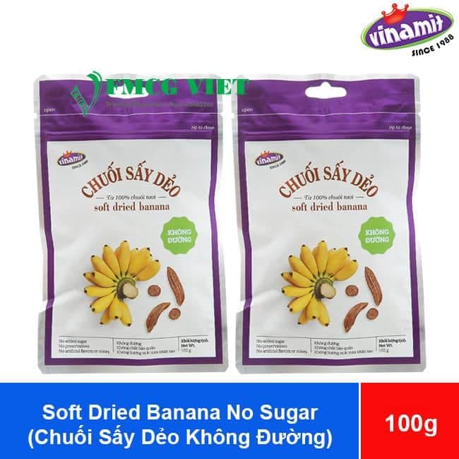 Vinamit Soft Dried Banana No Sugar 100g x 20 Bags wholesale product
