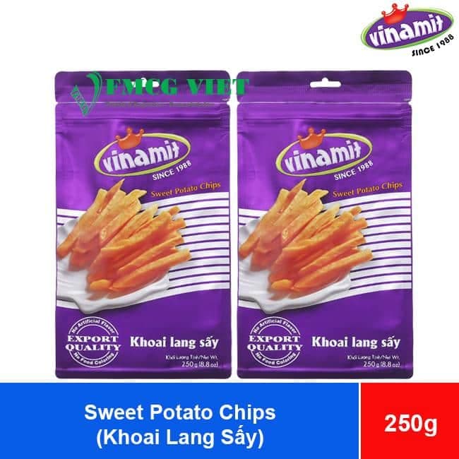 Vinamit Vacuum Fried Sweet Potato Chips 250g x 20 Bags wholesale product