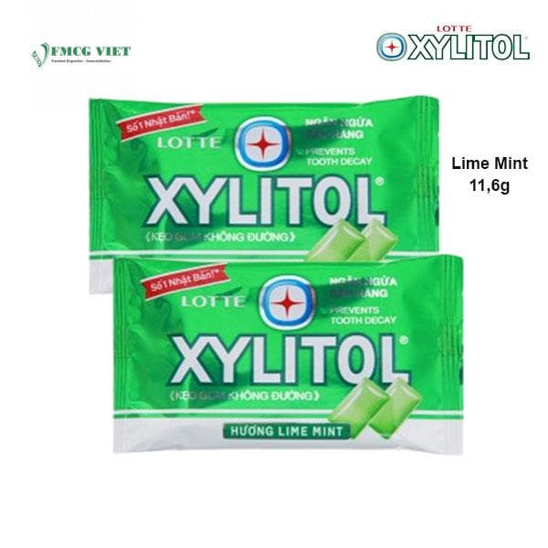 Lotte Xylitol Chewing Gum Blister Lime Mint 11.6g wholesale product