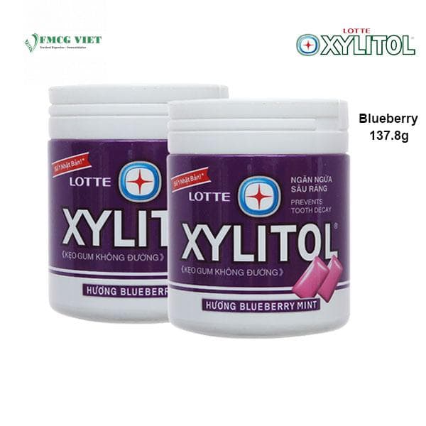 Lotte Xylitol Chewing Gum Blueberry Mint 137.8g x 36 Jars wholesale product