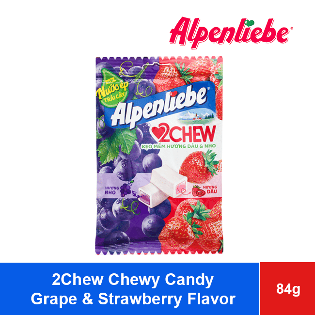 Alpenliebe Grape Strawberry Flavor Candy 2Chew Chewy 84g x 45 Bags wholesale product
