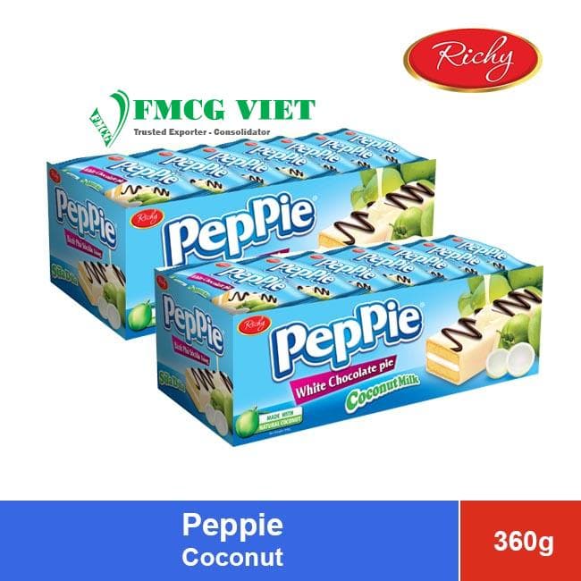 Peppie White Chocolate Pie Coconut Flavor 360g x 12 Trays wholesale product