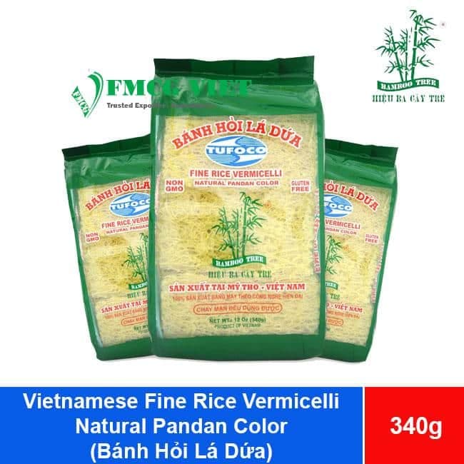 Bamboo Tree Hieu Ba Cay Tre Fine Rice Vermicelli Natural Pandan Color 340g x 40 Bags (Bánh Hỏi Lá Dứa) wholesale product