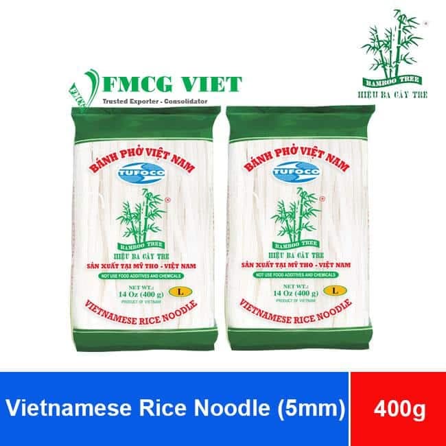 Bamboo Tree Hieu Ba Cay Tre Vietnamese Rice Noodle (size 5mm) 400g x 30 Bags (Bánh Phở Việt Nam) wholesale product