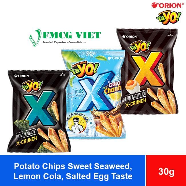 Orion Tayo Potato Chips Snack Sweet Seaweed, Lemon Cola, Salted Egg Taste 30g x 80 Bags wholesale product