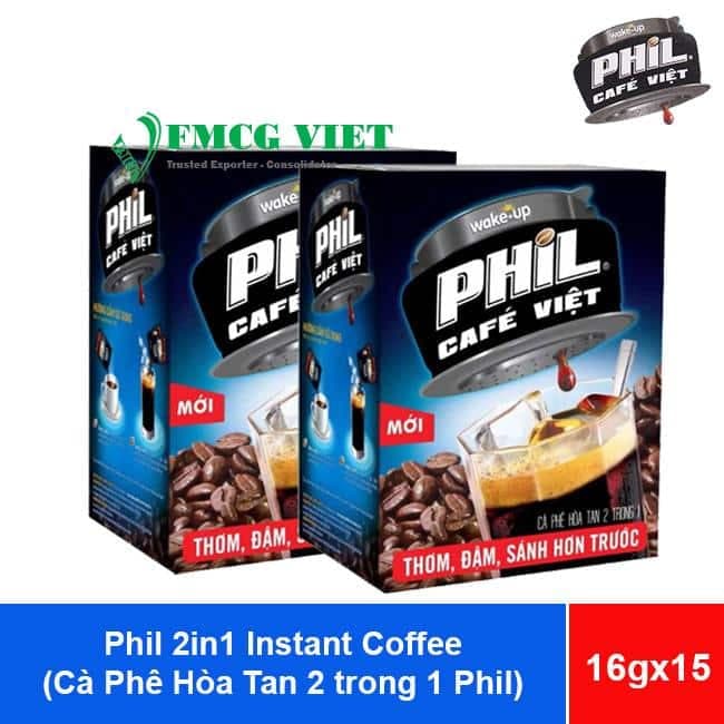 Phil 2in1 Instant Coffee 16gr x15 packs (Cà Phê Hòa Tan 2 trong 1 Phil) wholesale product