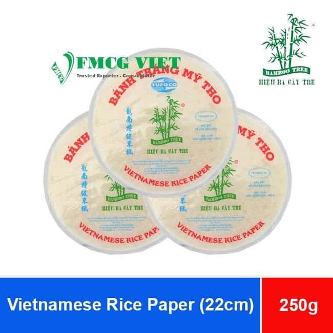 Bamboo Tree Hieu Ba Cay Tre Vietnamese Rice Paper (size 22cm) 250g x 60 Bags (Bánh Tráng Tròn Hiệu Ba Cây Tre) wholesale product