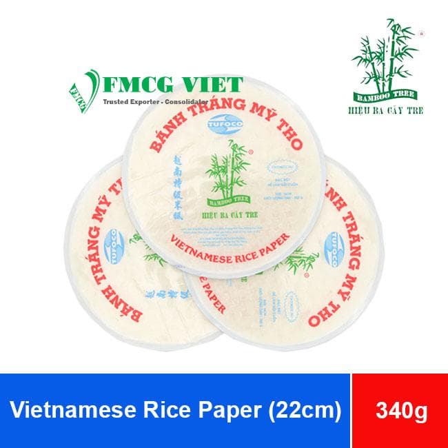 Bamboo Tree Hieu Ba Cay Tre Vietnamese Rice Paper (size 22cm) 340g x 44 Bags (Bánh Tráng Tròn Hiệu Ba Cây Tre) wholesale product