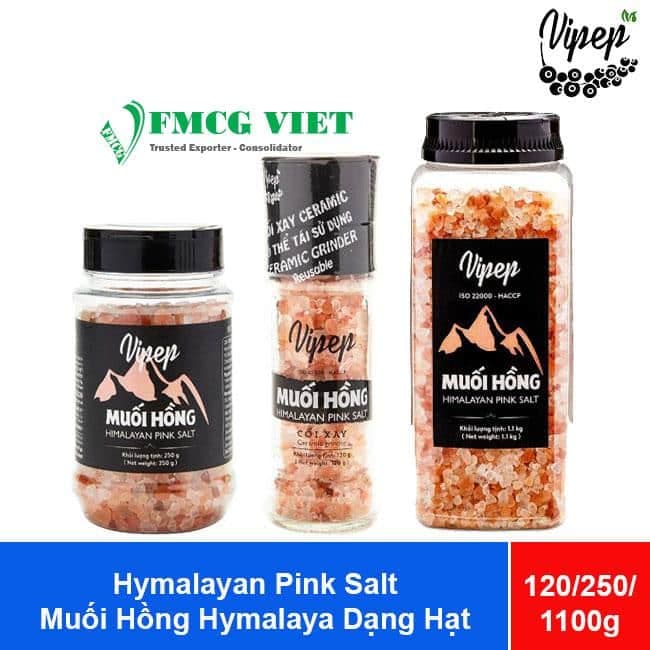 Vipep Himalayan Pink Salt 120g, 250g, 1100g (Muối Hồng Hymalaya Dạng Hạt) wholesale product