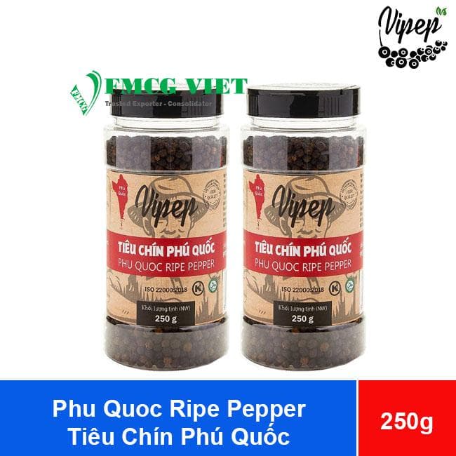 Vipep Phu Quoc Ripe Pepper 250g x 6 Jars (Tiêu Chín Phú Quốc) wholesale product