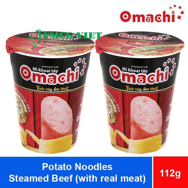 Omachi Potato Noodles Steamed Beef (with real meat) 112g x24 Cups wholesale product