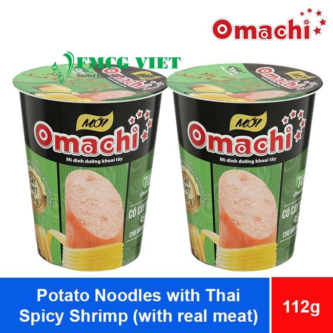 Omachi Potato Noodles with Thai Spicy Shrimp (with real meat) 112gx24 Cups wholesale product