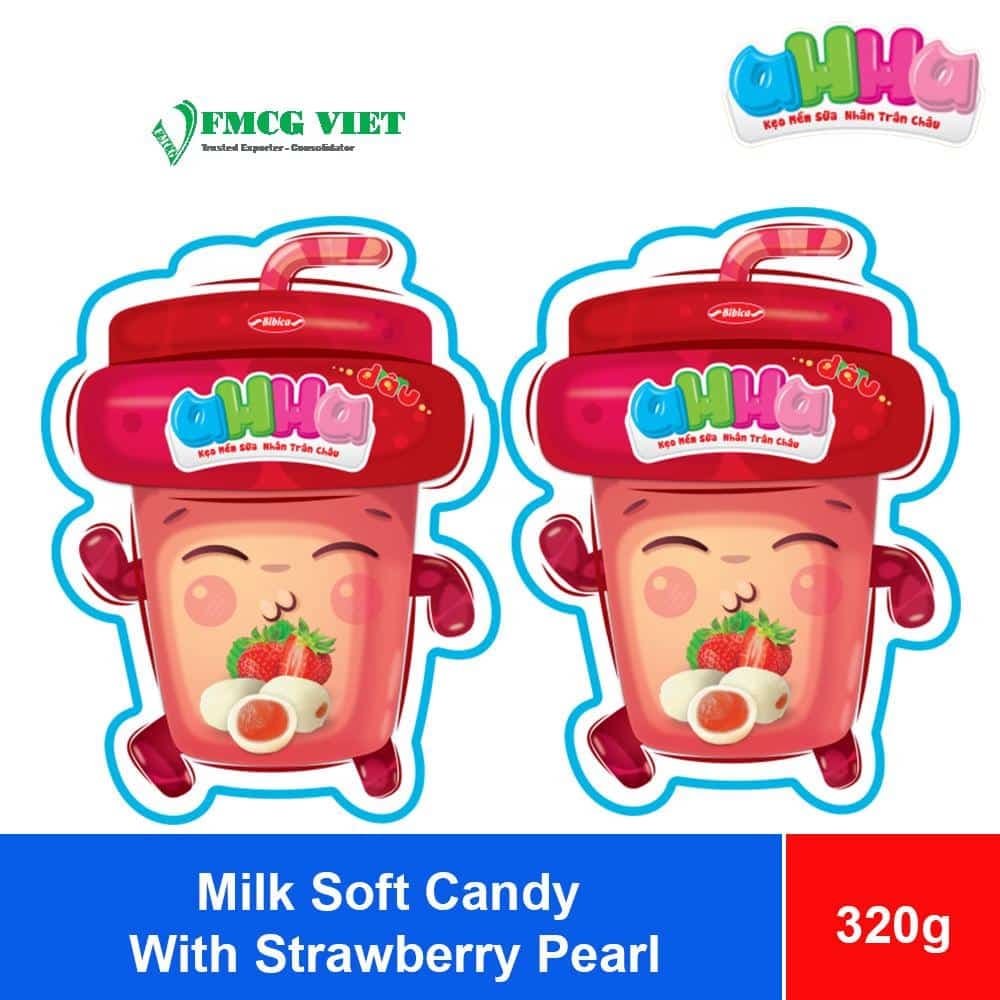 Bibica Ahha Milk Soft Candy With Strawberry Pearl 320g x 16 Bags wholesale product
