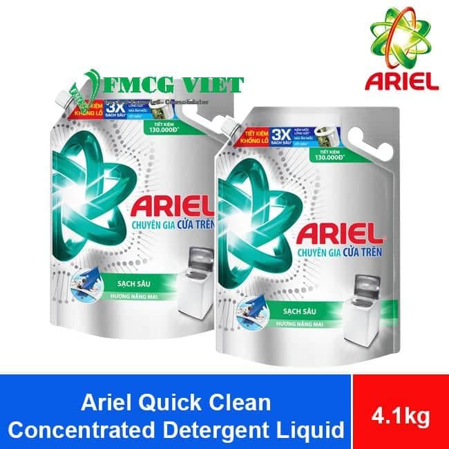 Ariel Deep Clean Detergent Liquid Concentrated 4.1Kg x 3 Pouches wholesale product