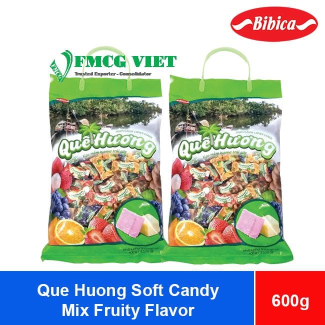 Bibica Que Huong Mix Fruity Flavor Soft Candy 600g x 12 Bags wholesale product