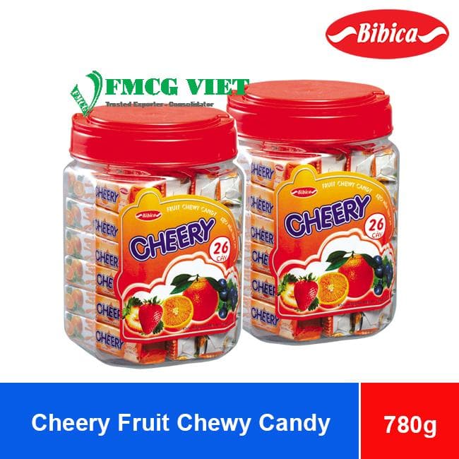 Bibica Cheery Fruit Chewy Candy 780g x 12 Jars wholesale product