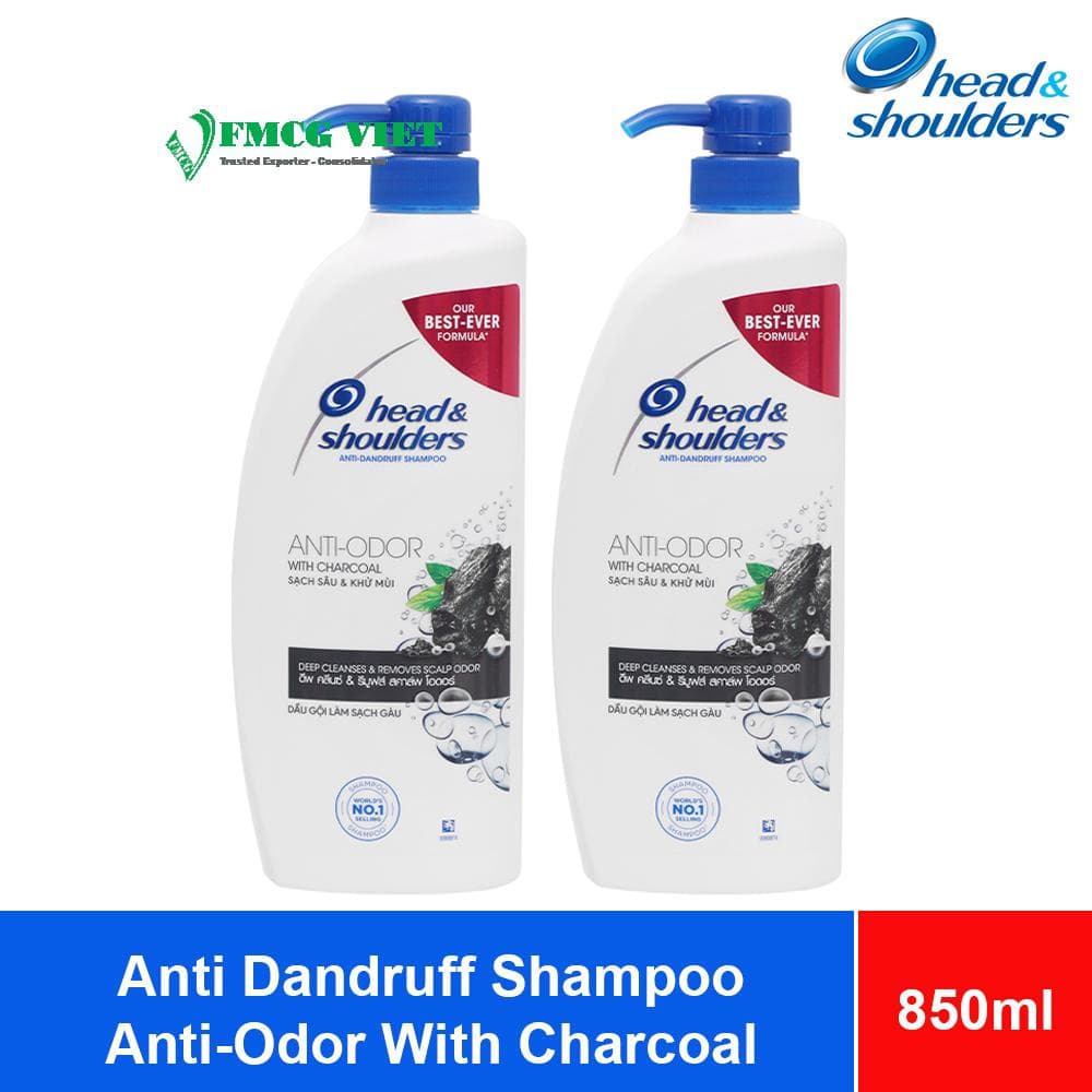 Head & Shoulders Anti Dandruff Shampoo Anti-Odor With Charcoal 850ml x 6 Bottles wholesale product