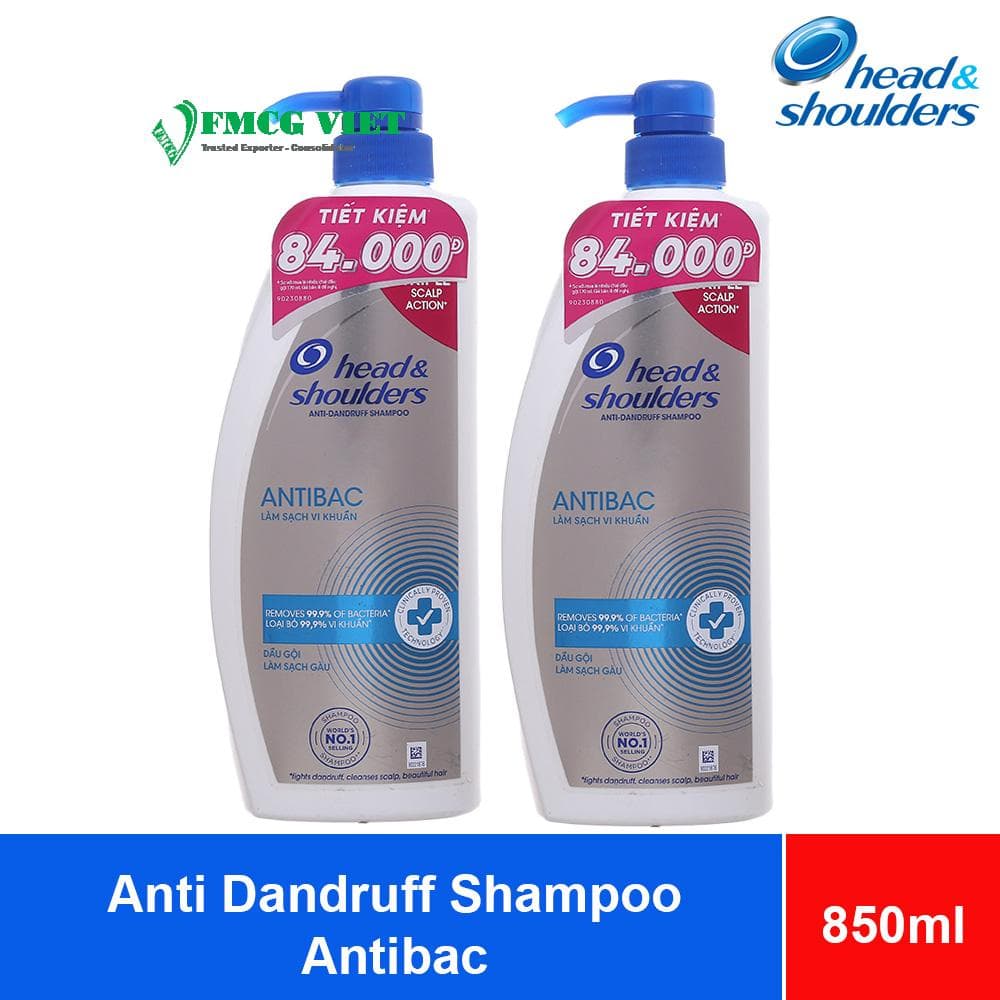Head & Shoulders Anti Dandruff Shampoo Antibac 850ml x 6 Bottles wholesale product