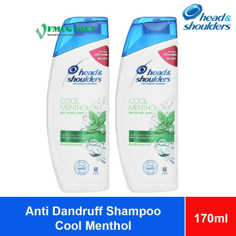 Head & Shoulders Anti Dandruff Shampoo Cool Menthol 170ml x 24 Bottles wholesale product