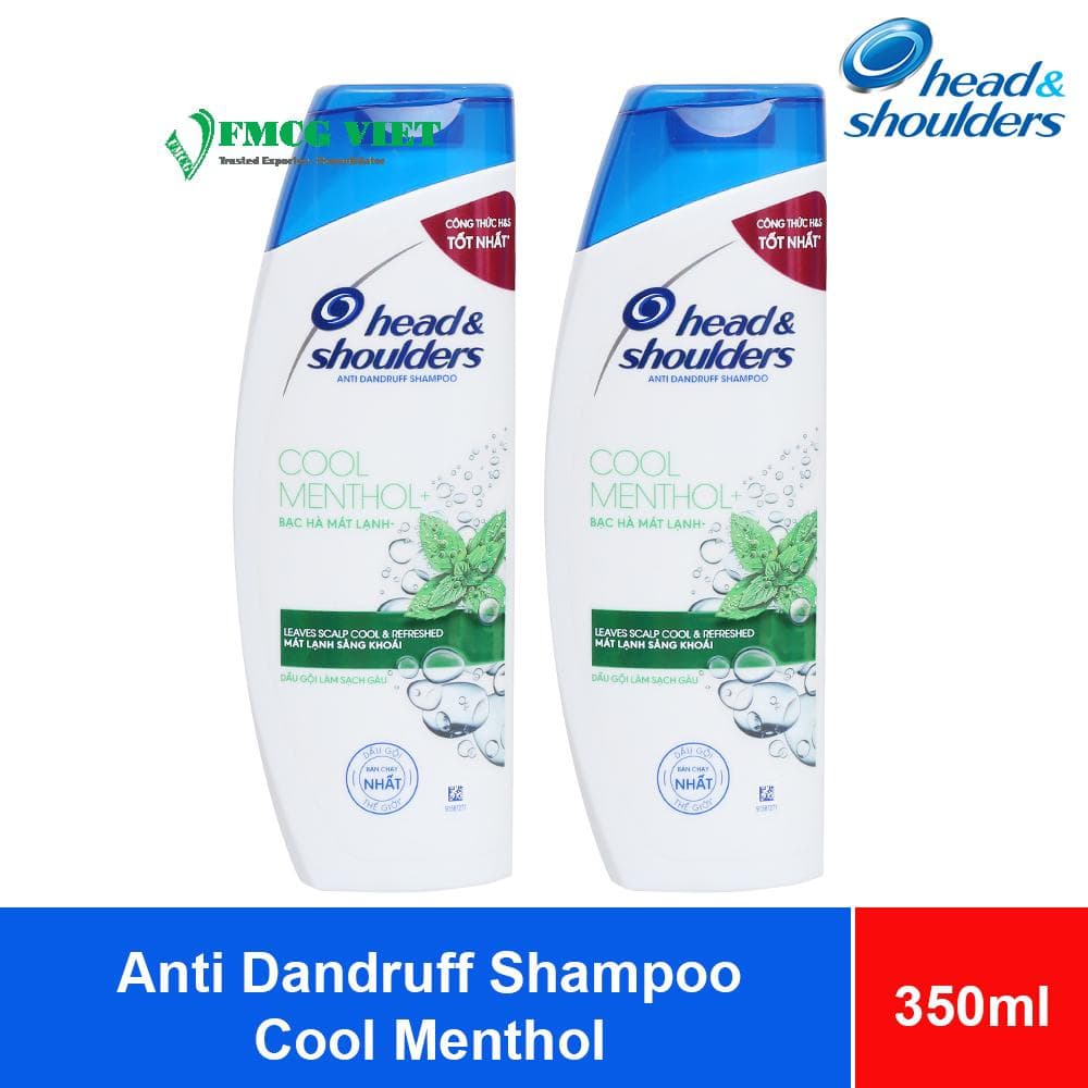 Head & Shoulders Anti Dandruff Shampoo Cool Menthol 350ml x 12 Bottles wholesale product