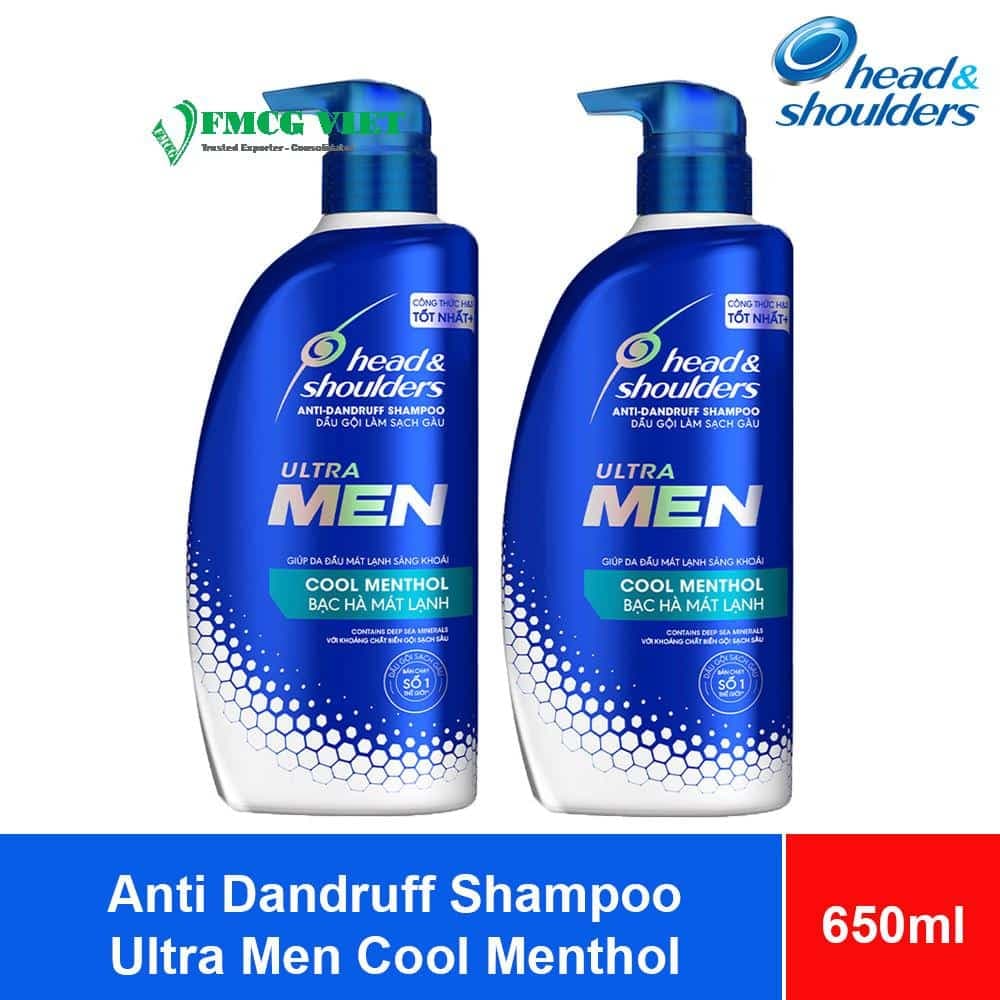 Head & Shoulders Ultra Men Anti Dandruff Shampoo Cool Menthol 650ml x 9 Bottles wholesale product