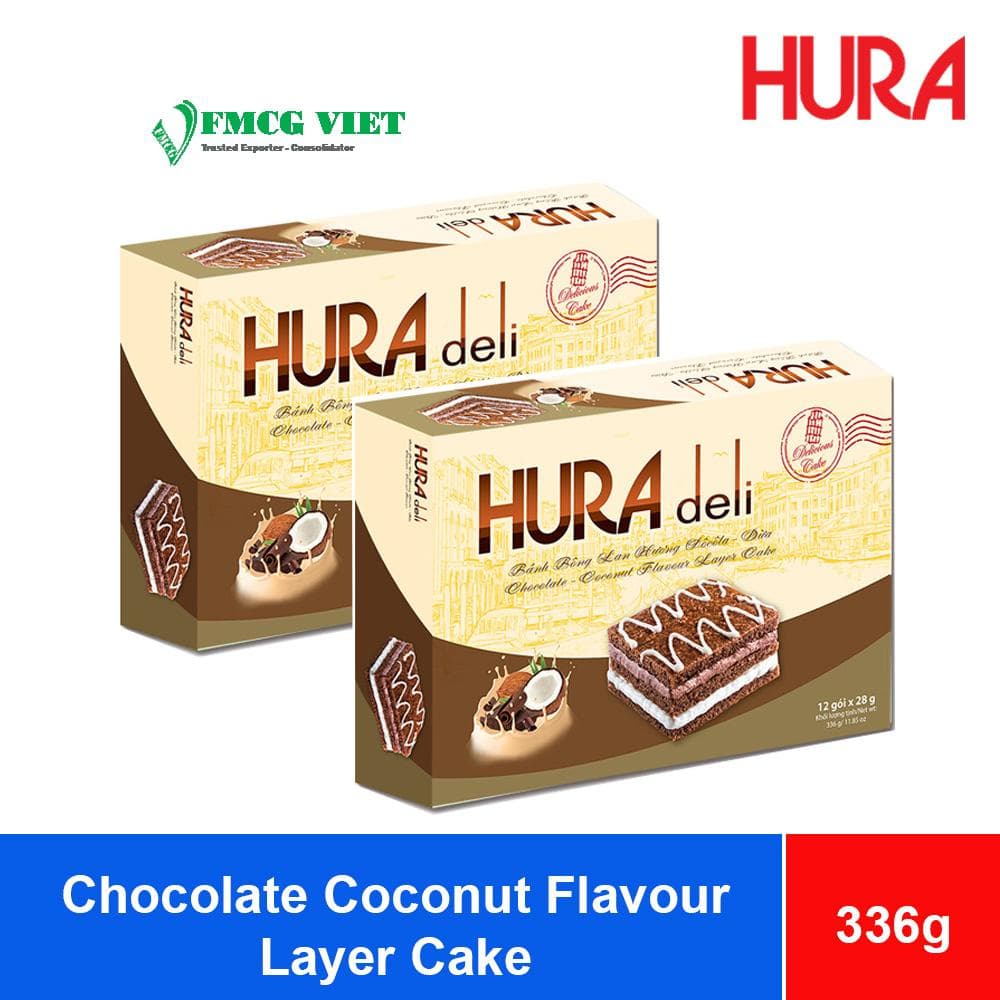 Bibica Hura Deli Chocolate Coconut Flavour Layer Cake 336g x 10 Boxes wholesale product