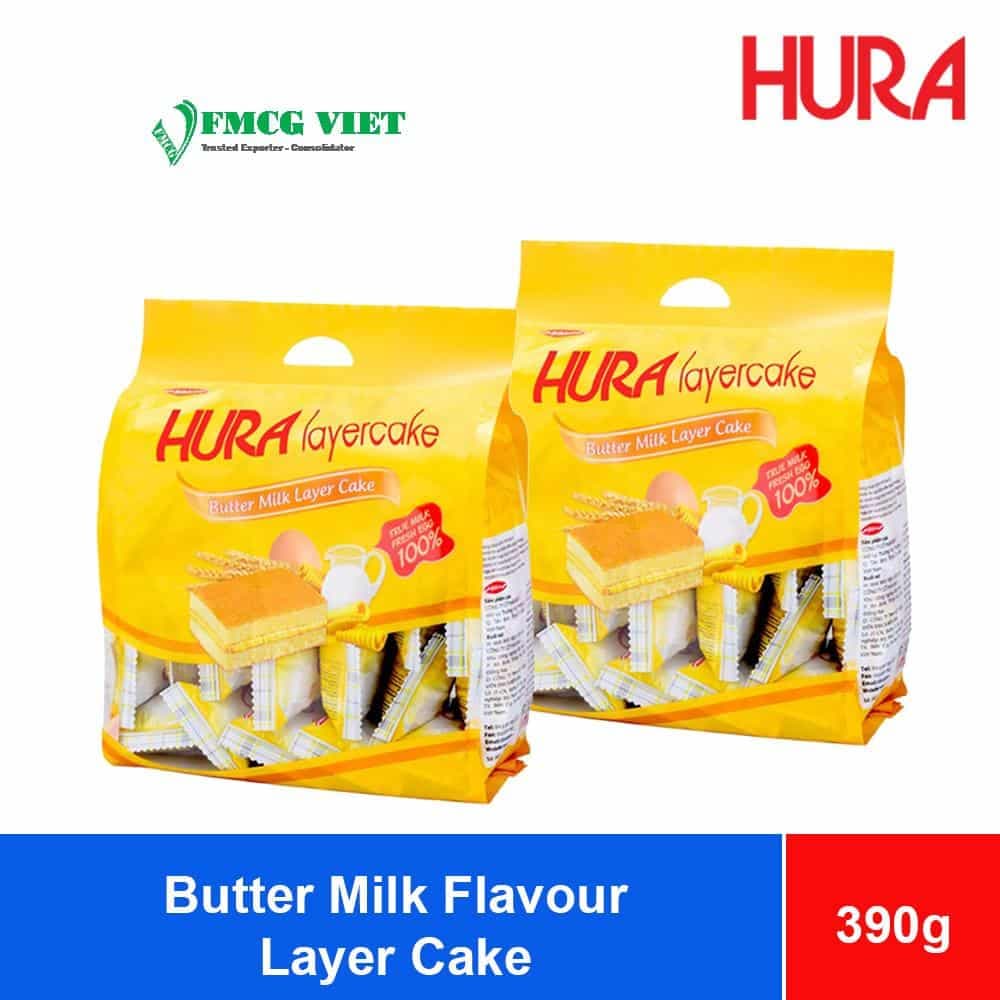 Bibica Hura Butter Milk Flavour Layer Cake 390g x 12 Bags wholesale product