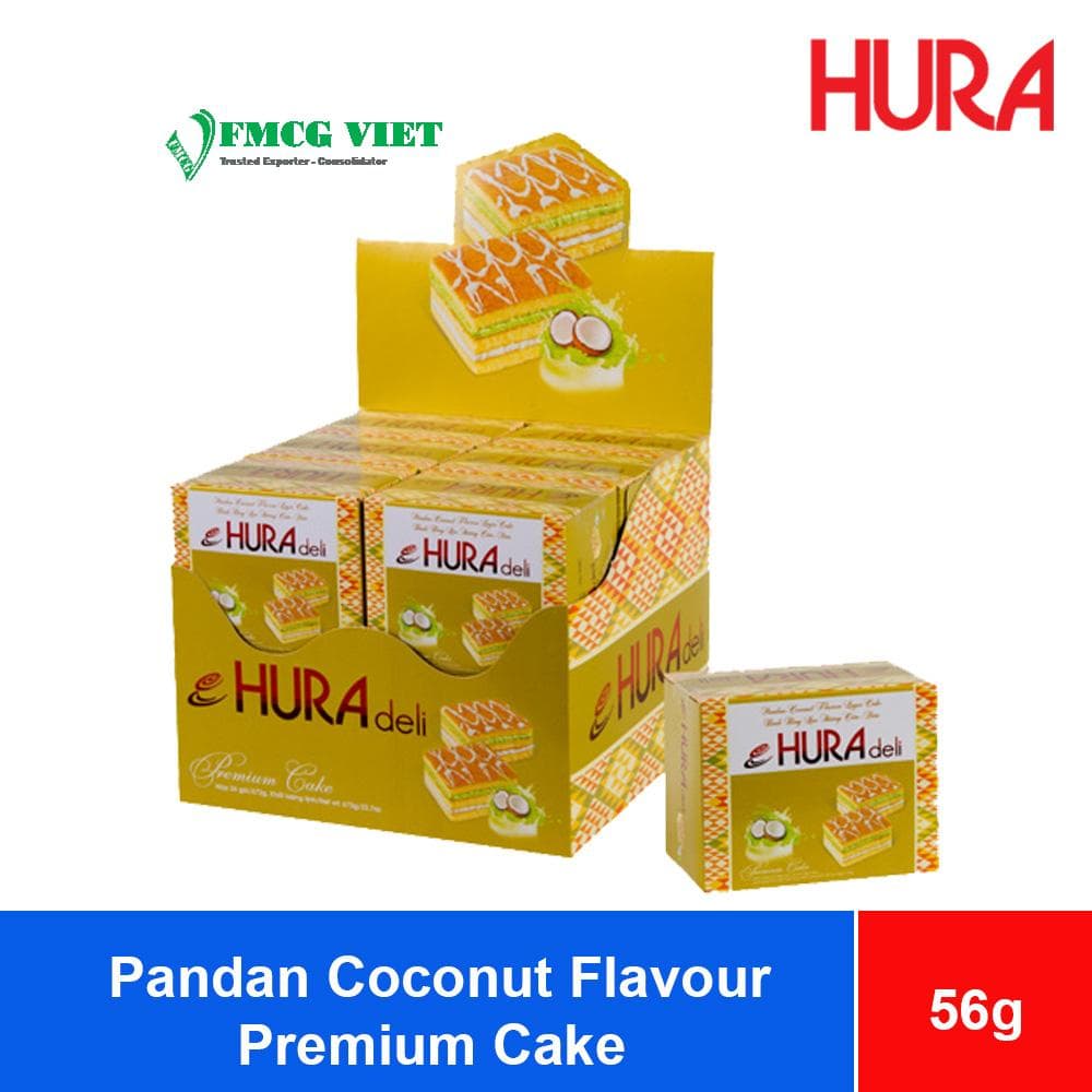 Bibica Hura Deli Pandan Coconut Flavour Premium Cake 56g x 48 Boxes wholesale product