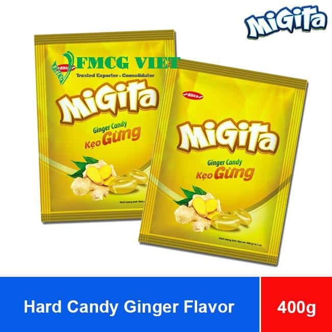 Bibica Migita Hard Candy Ginger Flavor 400g x 20 Bags wholesale product
