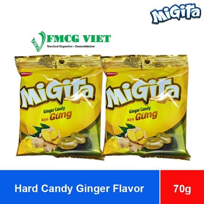 Bibica Migita Hard Candy Ginger Flavor 70g x 80 Bags wholesale product