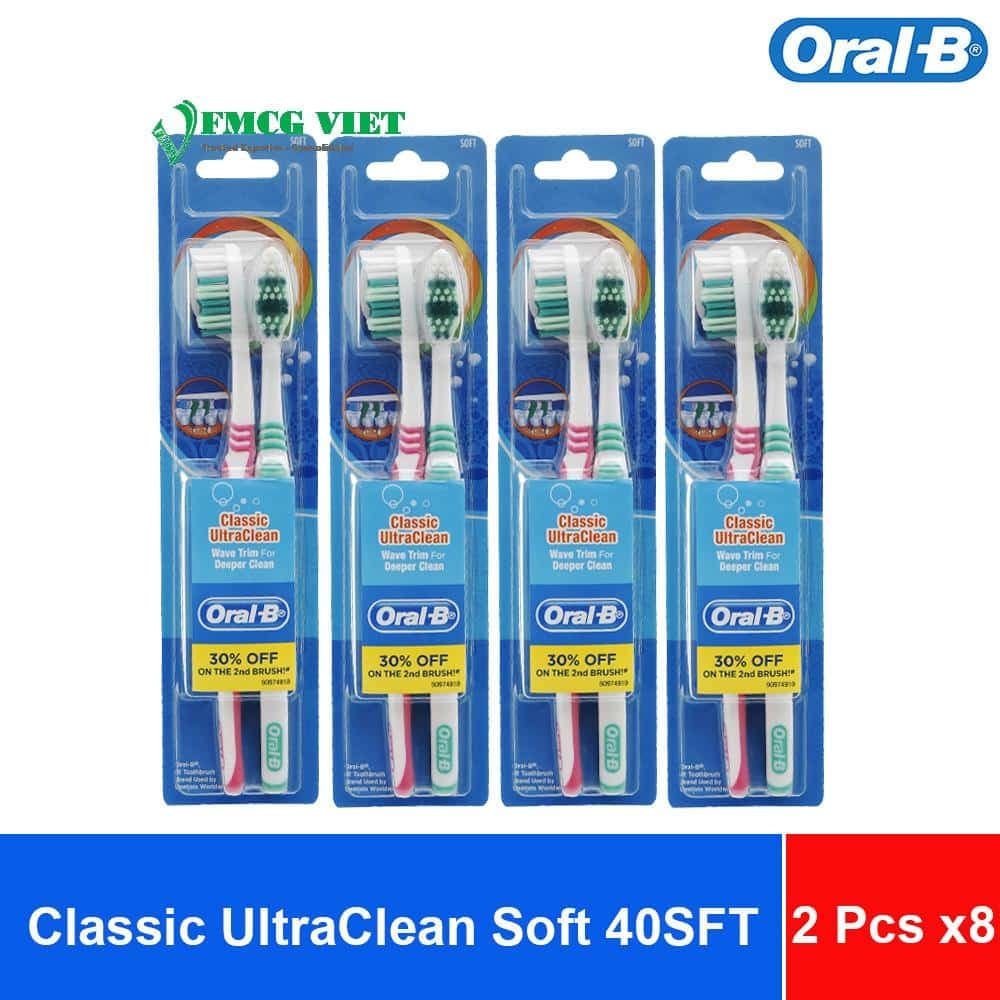 Oral-B Toothbrush Classic UltraClean Soft 40SFT – Pack of 2 x8 Sheets x12 wholesale product