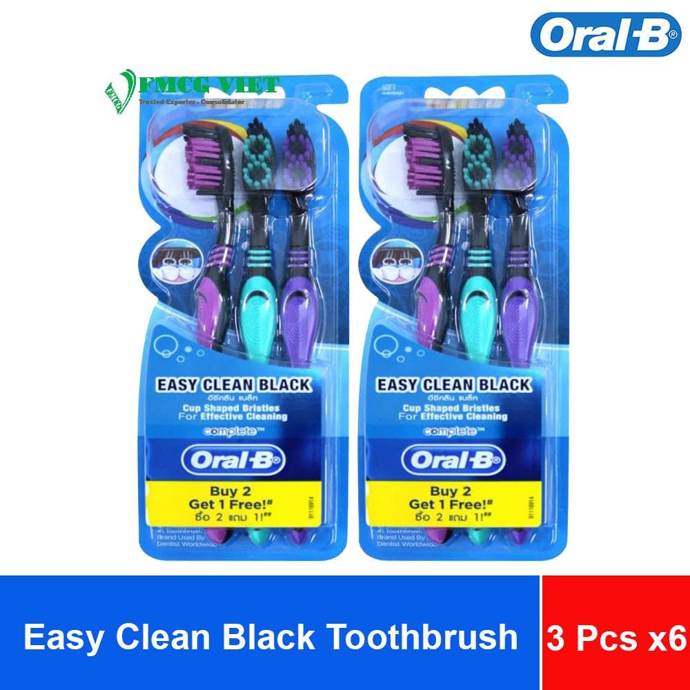 Oral-B Complete Toothbrush Easy Clean Black (Buy 2 Get 1 Free) Pack of 3 x6 Sheets x16 wholesale product