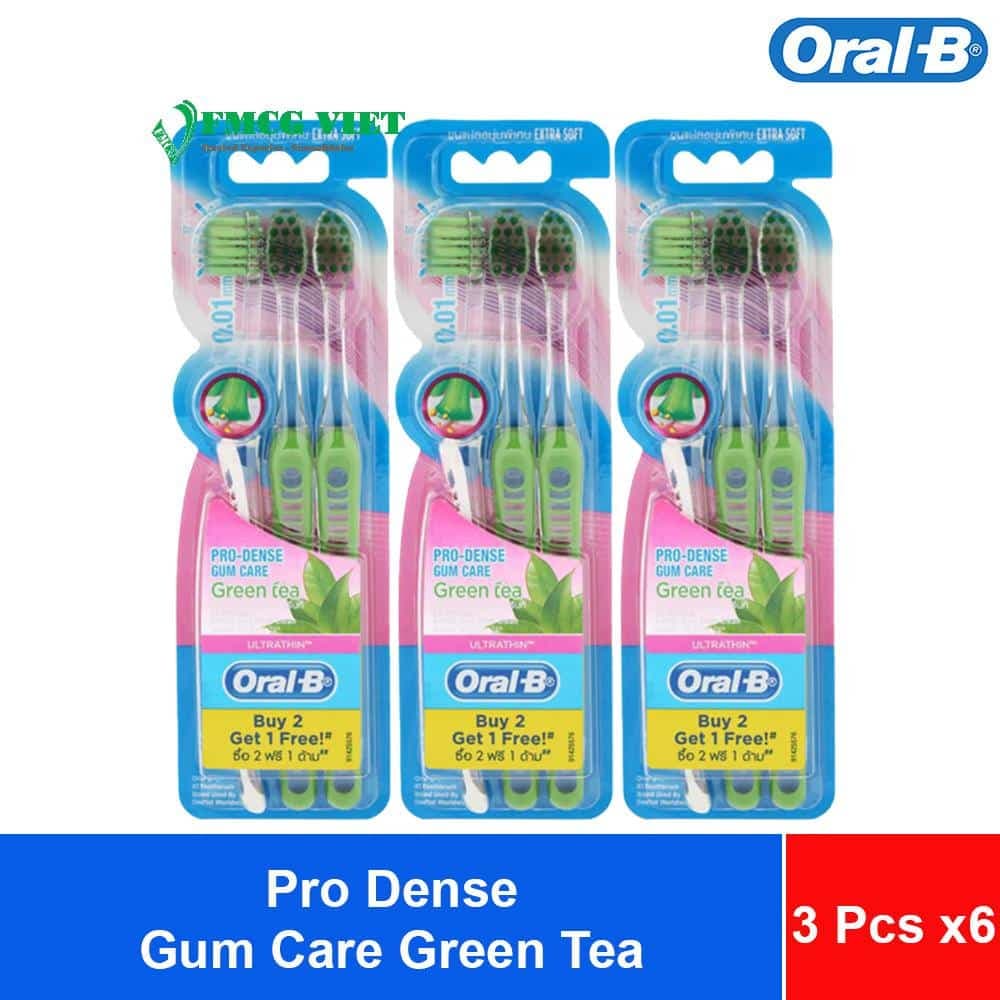 Oral-B Toothbrush Pro Dense Gum Care Green Tea – Pack of 3 x6 Sheets x16 wholesale product