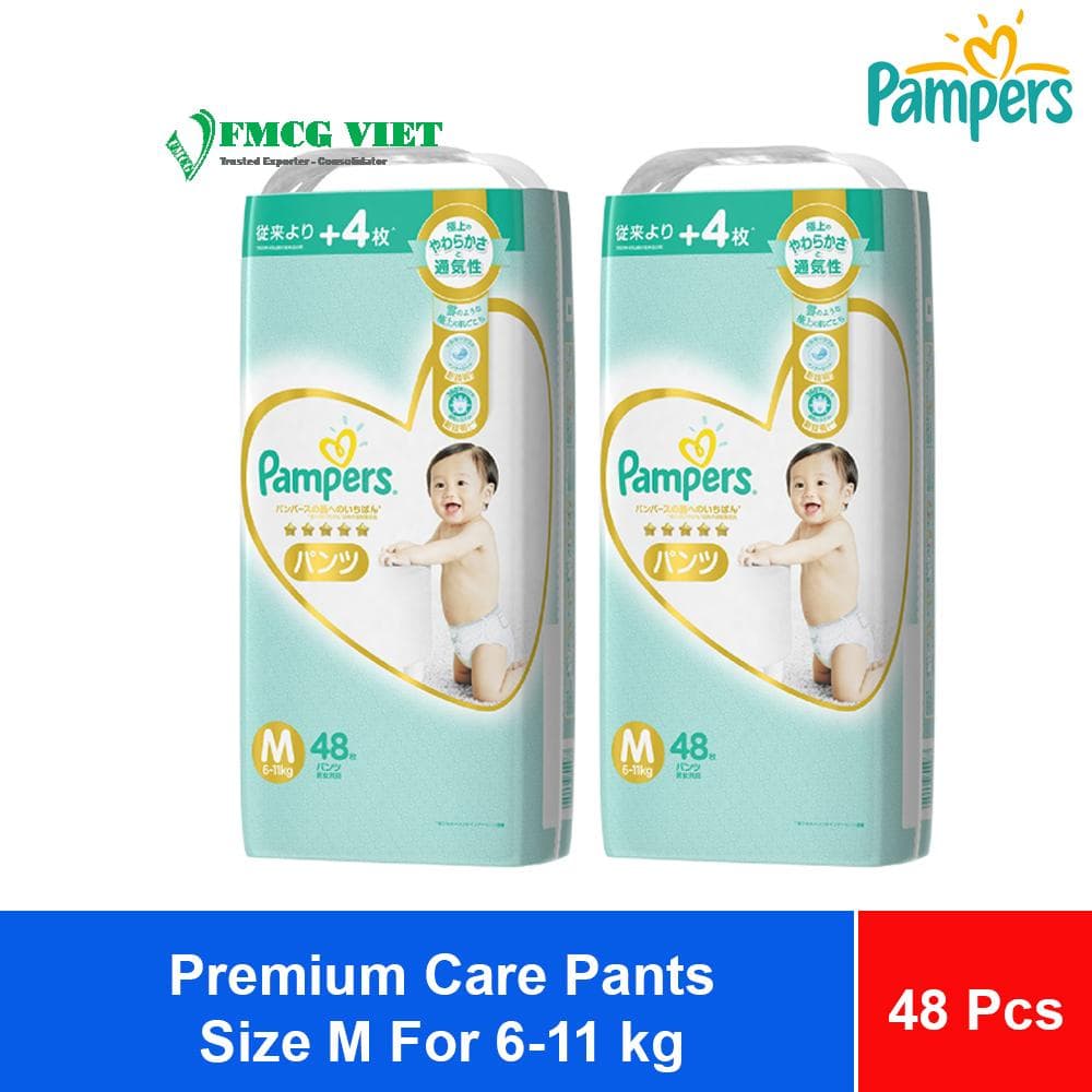 Pampers Premium Care Pants Size M48 For 6-11 kg x3 Bags wholesale product