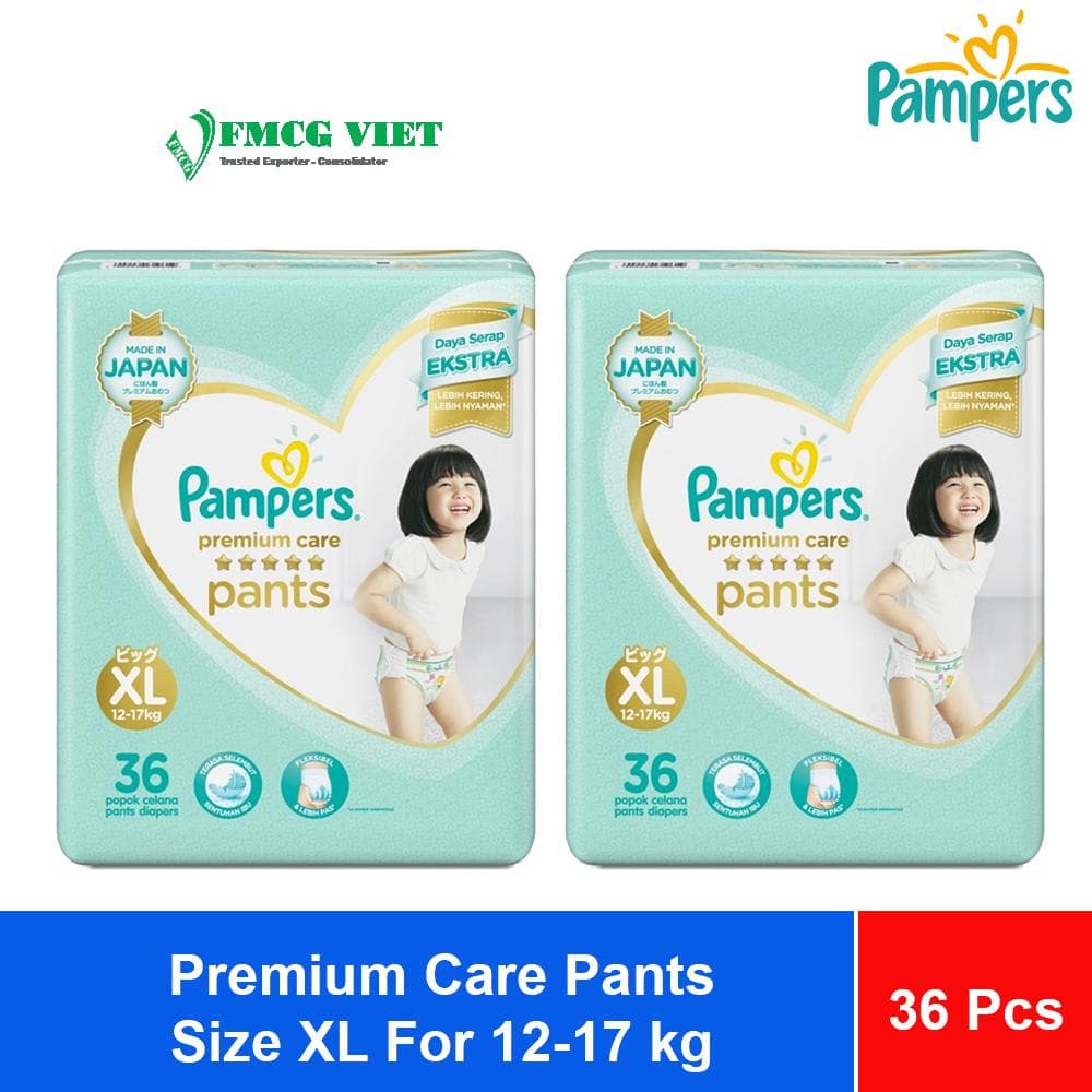Pampers Premium Care Pants Size XL36 For 12-17 kg x3 Bags wholesale product