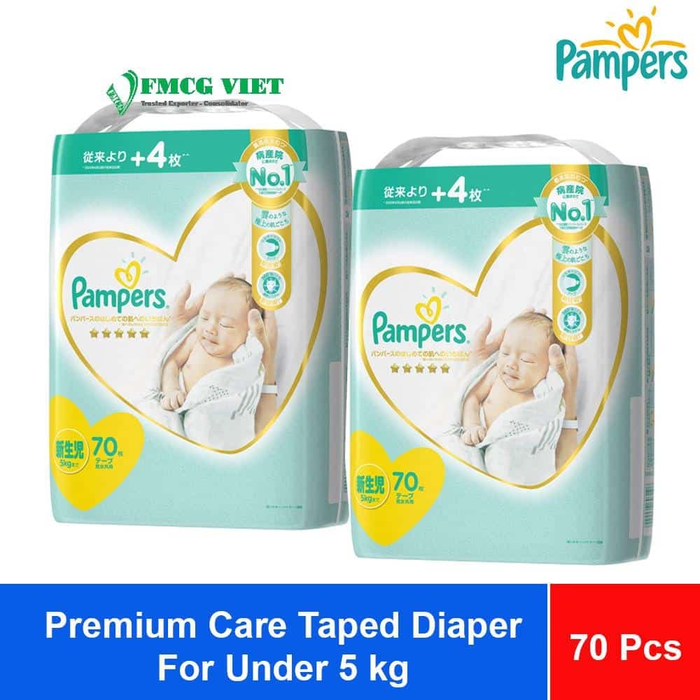 Pampers Premium Care Taped Diaper NB For Under 5 kg x3 Bags wholesale product