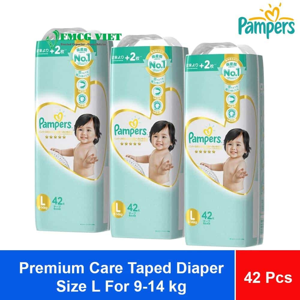 Pampers Premium Care Taped Diaper Size L42 For 9-14 kg x3 Bags wholesale product