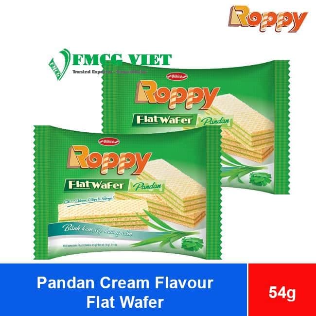 Bibica Roppy Pandan Cream Flavor Flat Wafer 54g x 40 Bags wholesale product
