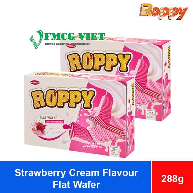 Bibica Roppy Strawberry Cream Flavor Flat Wafer 288g x 10 Boxes wholesale product
