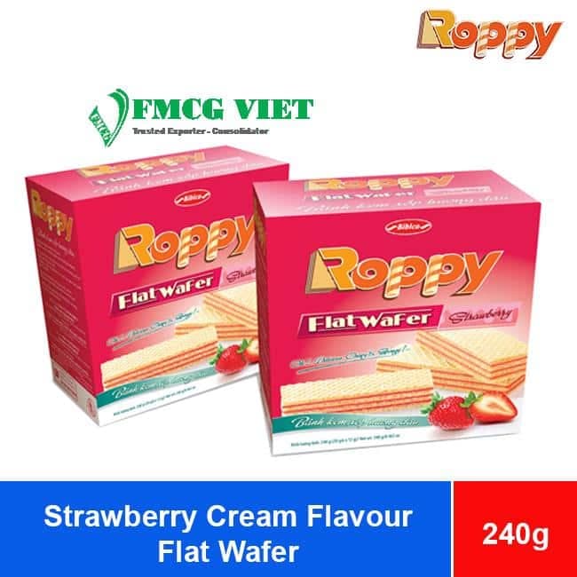 Bibica Roppy Strawberry Cream Flavor Flat Wafer 240g x 20 Boxes wholesale product