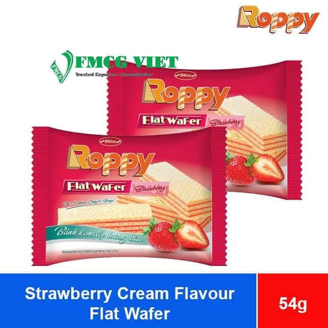 Bibica Roppy Strawberry Cream Flavor Flat Wafer 54g x 40 Bags wholesale product