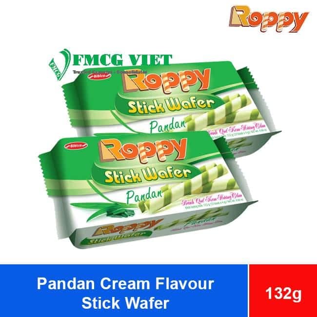 Bibica Roppy Pandan Cream Flavor Stick Wafer 132g x 40 Bags wholesale product