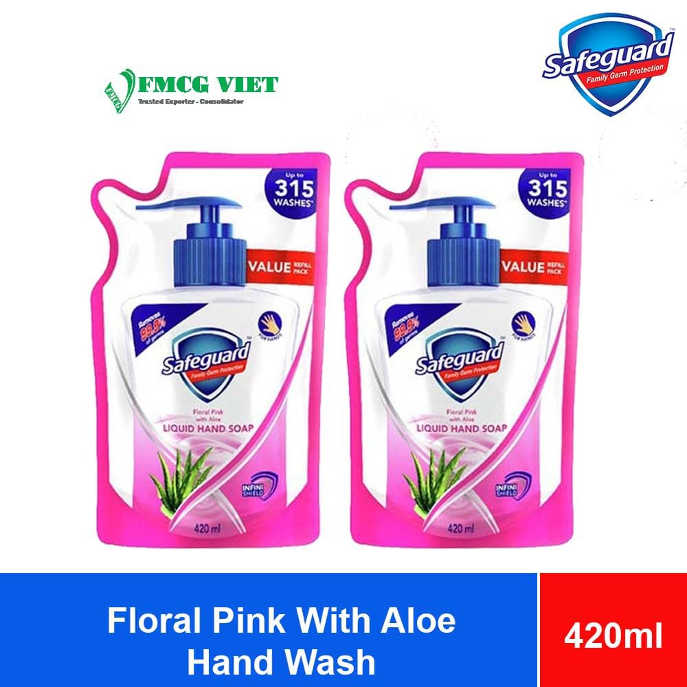Safeguard Hand Washing Liquid Floral Pink with Aloe 420ml x12 Pouches wholesale product