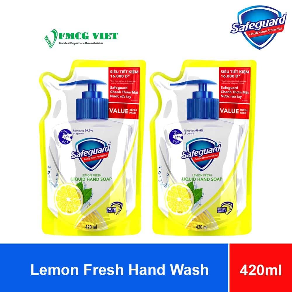 Safeguard Hand Washing Liquid Lemon Fresh 420ml x12 Pouches wholesale product