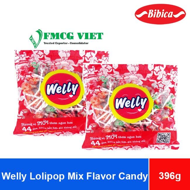 Bibica Welly Mix Fruity Flavor Lollipop Candy 396g x 20 Bags wholesale product