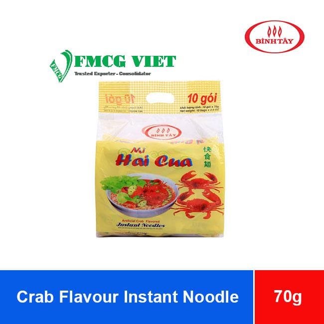 Crab Flavour Instant Noodles Binh Tay Food 70g – Mì Chay Hai Cua Bình Tây wholesale product