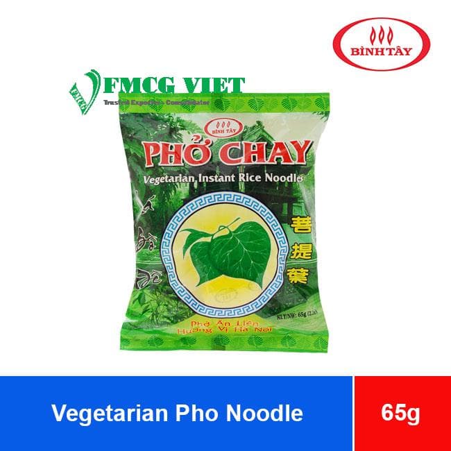 Vegetarian Pho Noodles Binh Tay Food 65g – Phở Chay Lá Bồ Đề Bình Tây wholesale product