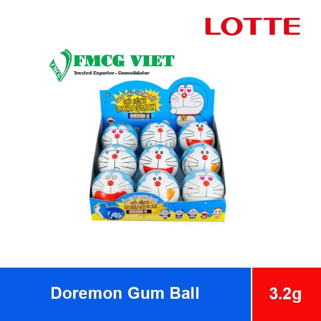 Lotte Doremon Chewing Gum Ball Orange 27g (9 Balls x 3g) wholesale product